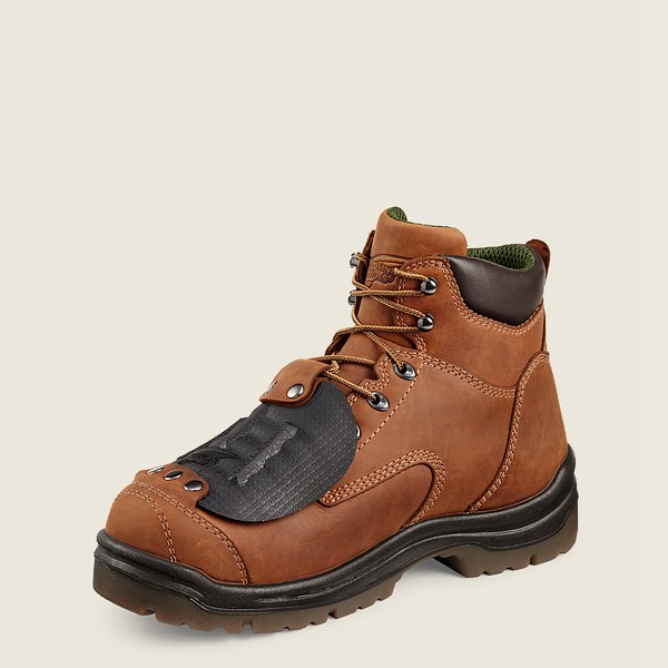 Red Wing Safety Boots Mens Brown - King Toe® - 6-inch Toe Metguard - 4017369-HD